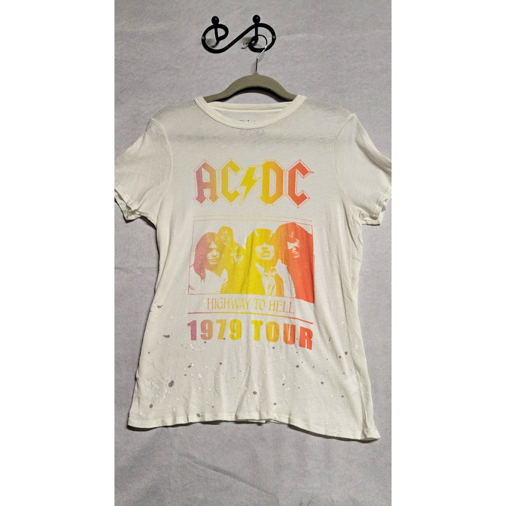 AC/DC Highway to Hell 1979 Tour Graphic T-Shirt White Size L